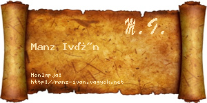 Manz Iván névjegykártya